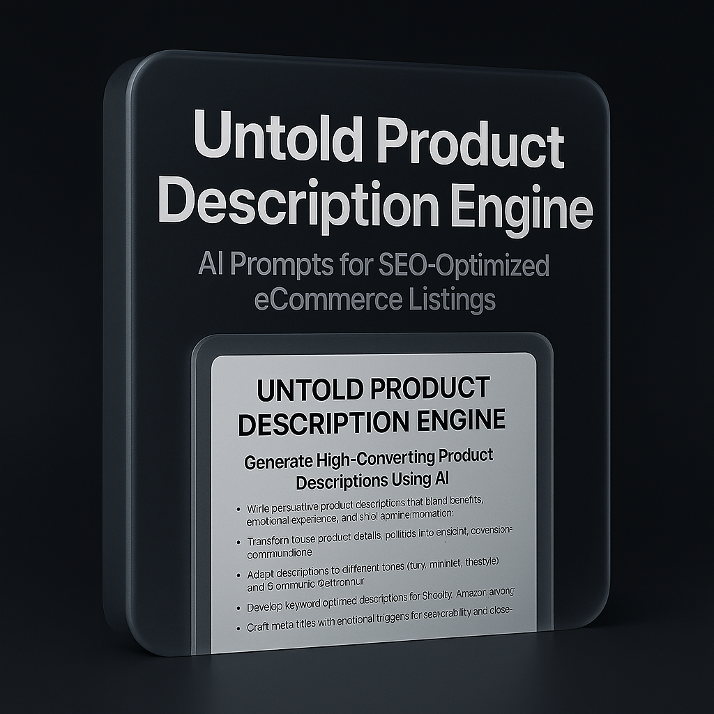 Untold Product Description Engine – AI Prompts for SEO-Optimized, High-Converting eCommerce Listings